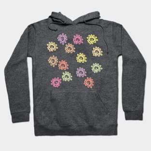 Pastel Daisy Flowers Smiley Face Hoodie